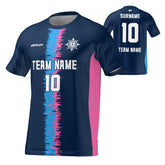 Flight Jersey Static Stripe - Navy & Pink